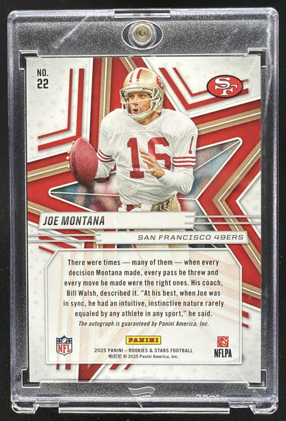 2025 Panini Rookies & Stars Joe Montana #22 Signatures 96/99 Auto