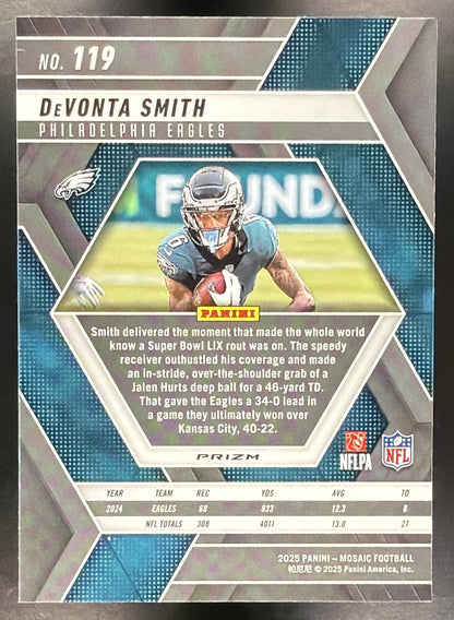 2025 Panini Mosaic DeVonta Smith #119 Honeycomb Prizm