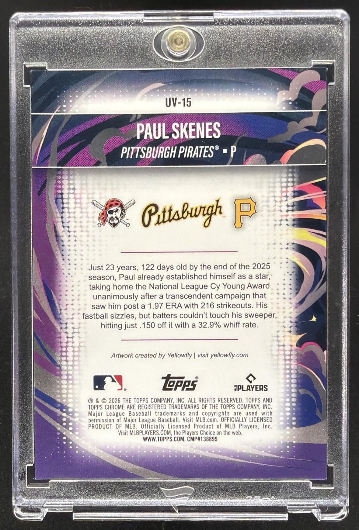 2026 Topps Chrome Paul Skenes #UV-15 Ultraviolet SSP
