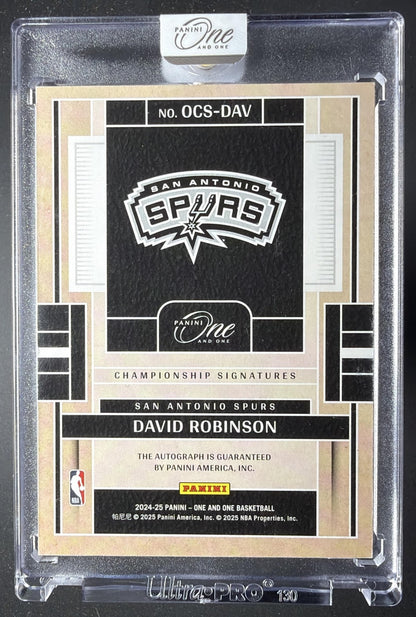 2024 Panini One and One David Robinson #8 One and One Championship Signatures 99/99 Auto