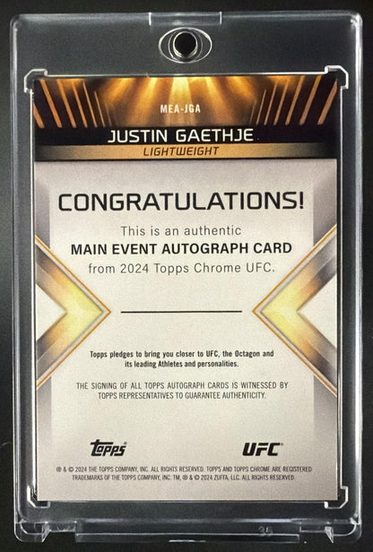 2024 Topps Chrome UFC Justin Gaethje #MEA-JGA Main Event Auto