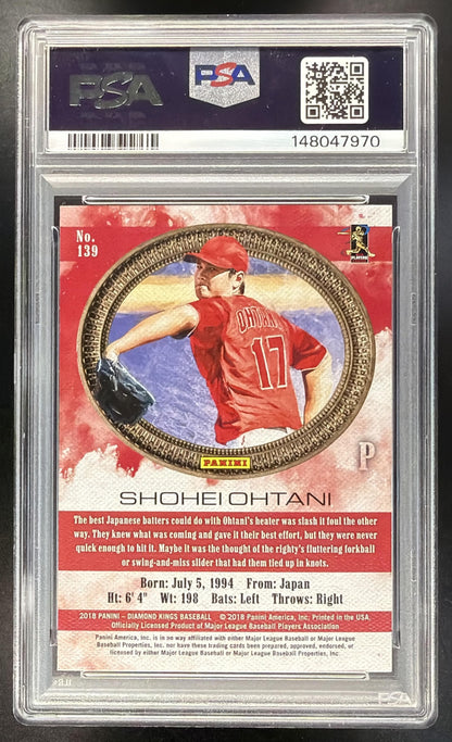 2018 Panini Diamond Kings Shohei Ohtani #139 RC PSA 10
