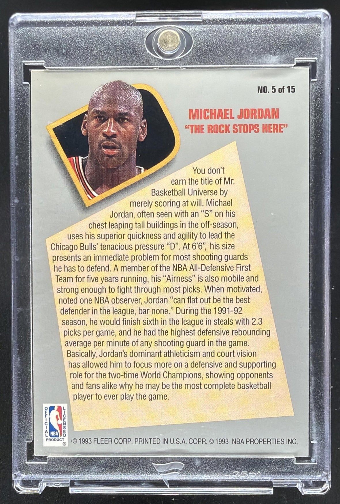 1992-93 Fleer Michael Jordan #5 Total D