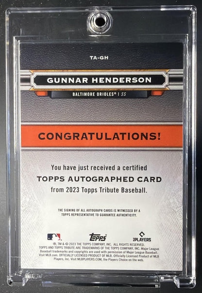 2023 Topps Tribute Gunnar Henderson #TA-GH Auto Blue /150 RC