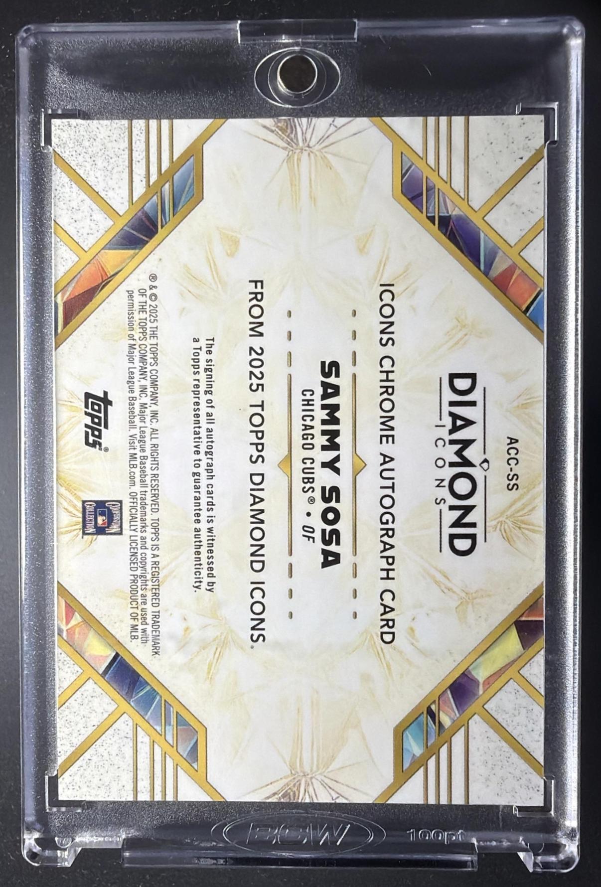 2025 Topps Diamond Icons Sammy Sosa #ACC-SS Chrome Auto Red Refractor 4/5