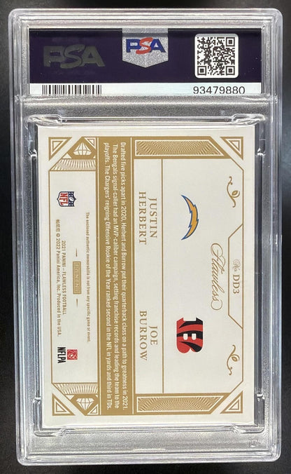 2020 Panini Flawless Justin Herbert #DD3 Dual Ruby Patch /15 PSA 9