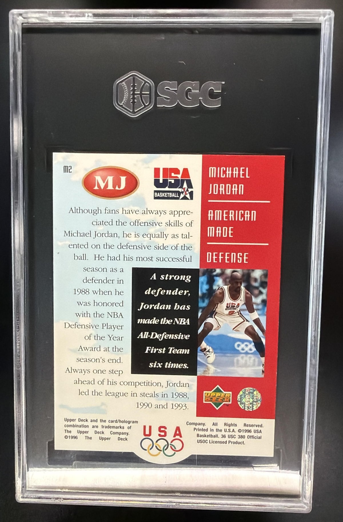1996-97 Upper Deck USA Michael Jordan #M2 Jordan: American Made SGC 9.5