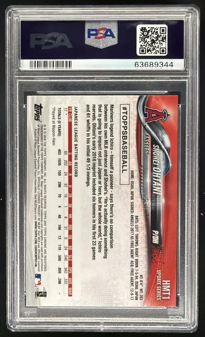 2018 Topps Chrome Update Shohei Ohtani #HMT1 RC PSA 9