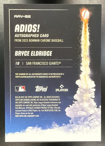 2025 Bowman Chrome Bryce Eldridge #AAV-BE ADIOS! Auto /99