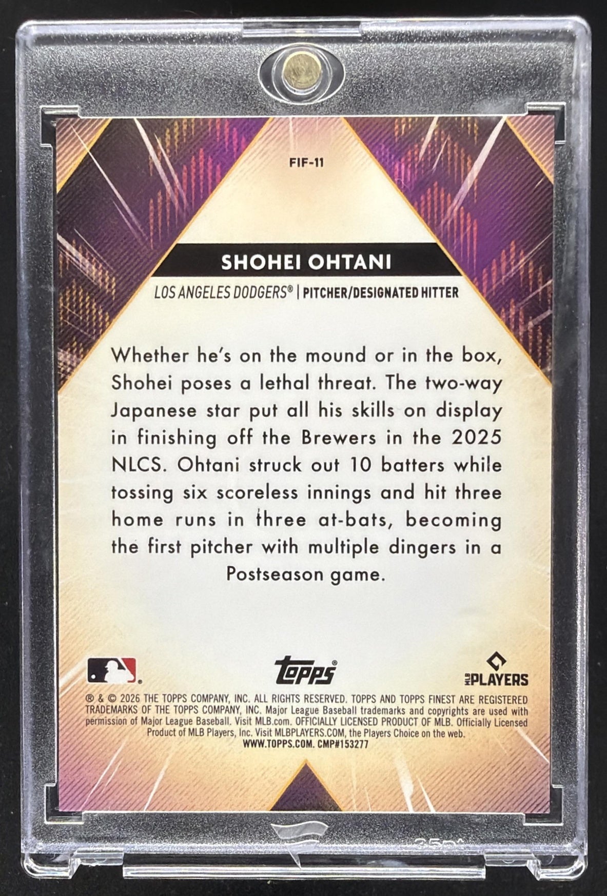 2026 Topps Finest Shohei Ohtani #FIF-11 Forces Mini-Diamond Refractor