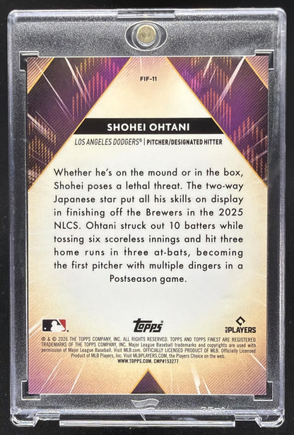 2026 Topps Finest Shohei Ohtani #FIF-11 Forces Mini-Diamond Refractor