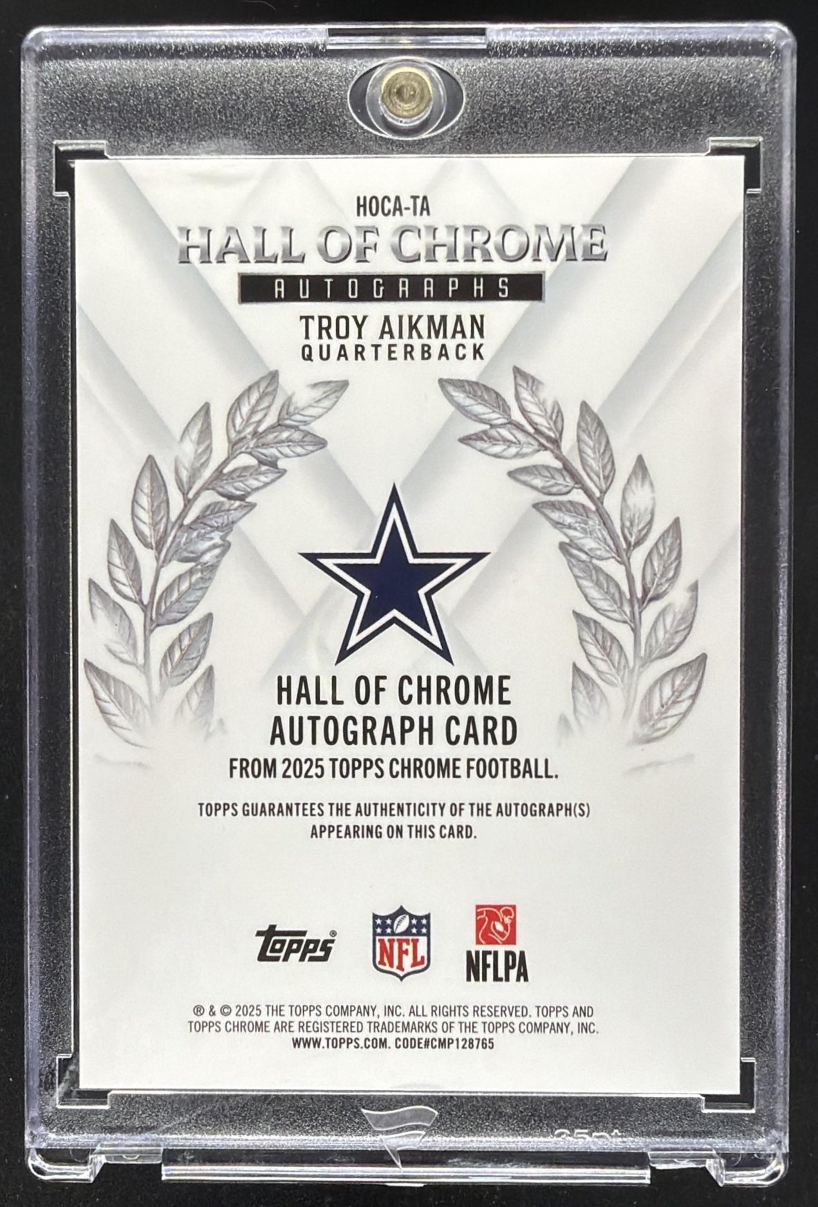 2025 Topps Chrome Troy Aikman #HOCA-TA Hall of Chrome /99 Auto