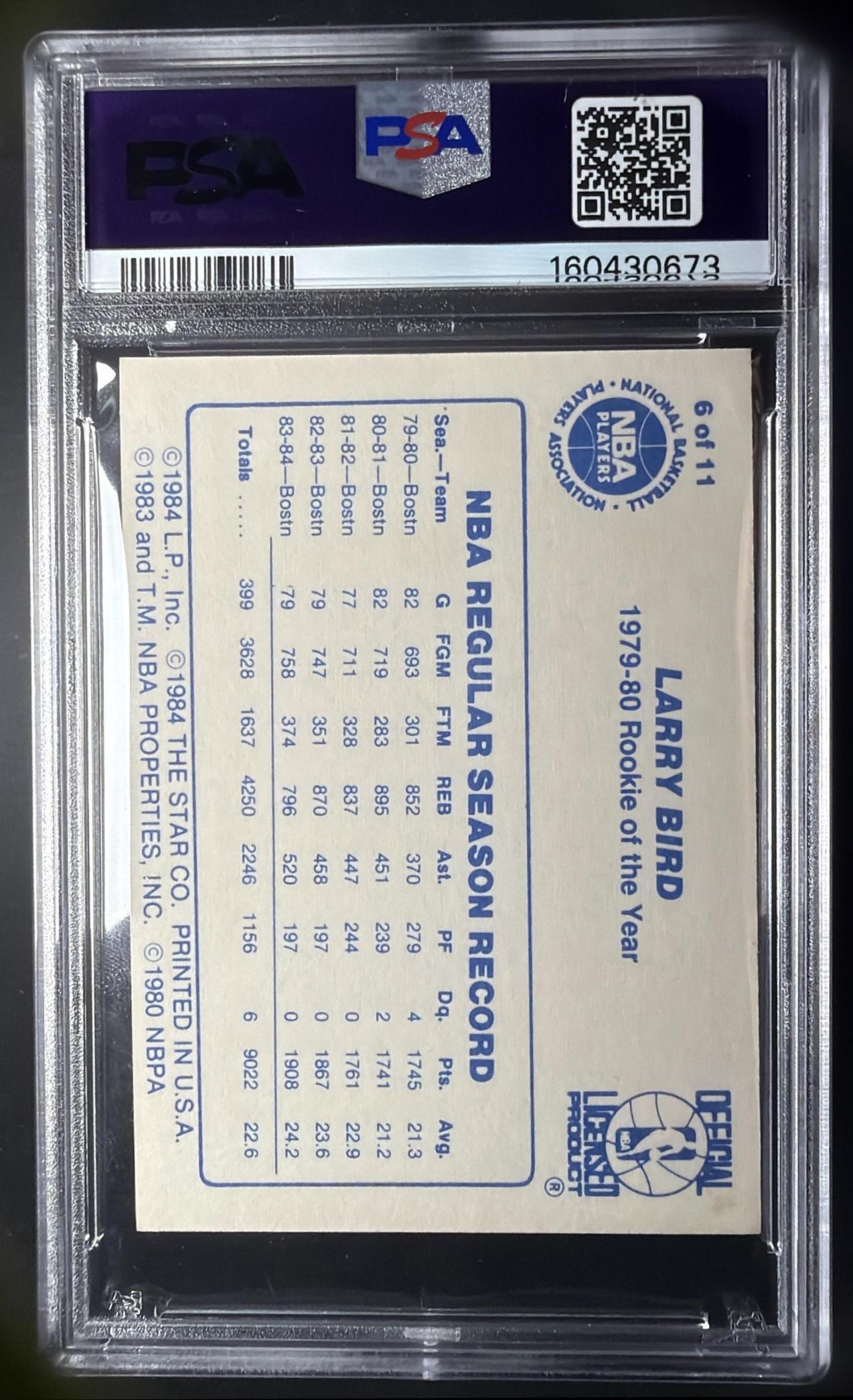 1984-85 Star Larry Bird #6 PSA 5