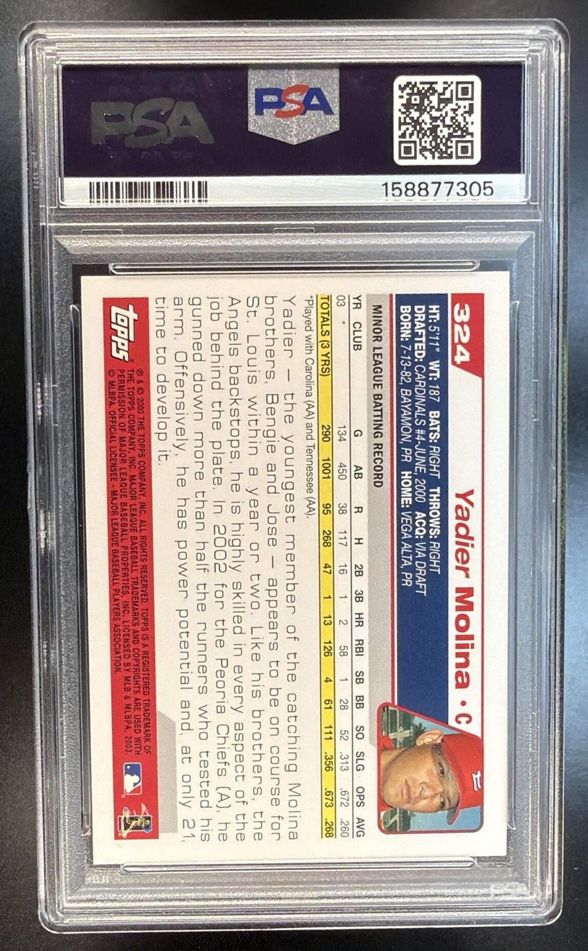 2004 Topps Yadier Molina #324 PSA 8
