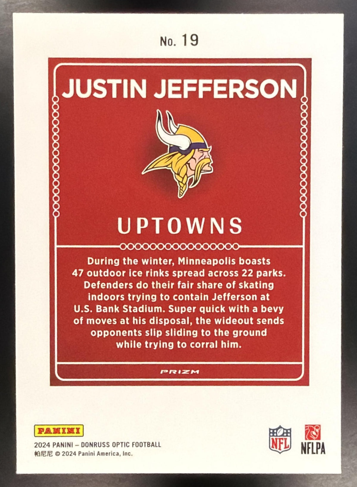 2024 Panini Donruss Optic Justin Jefferson #19 Uptown SSP