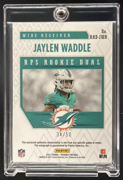 2021 Panini Phoenix Jaylen Waddle #RAD-JWA RPS Rookie Auto Orange /50 RC