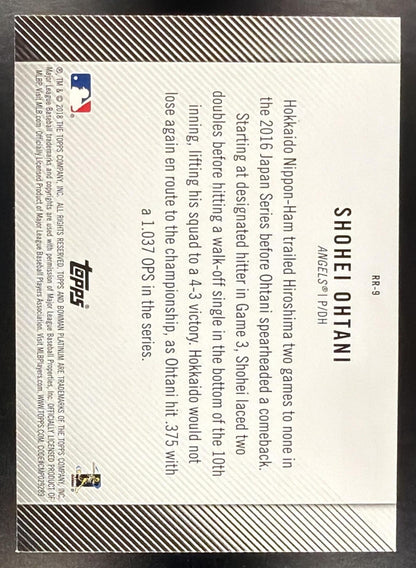 2018 Bowman Platinum Shohei Ohtani #RR-9 Rookie Revelations RC Angels