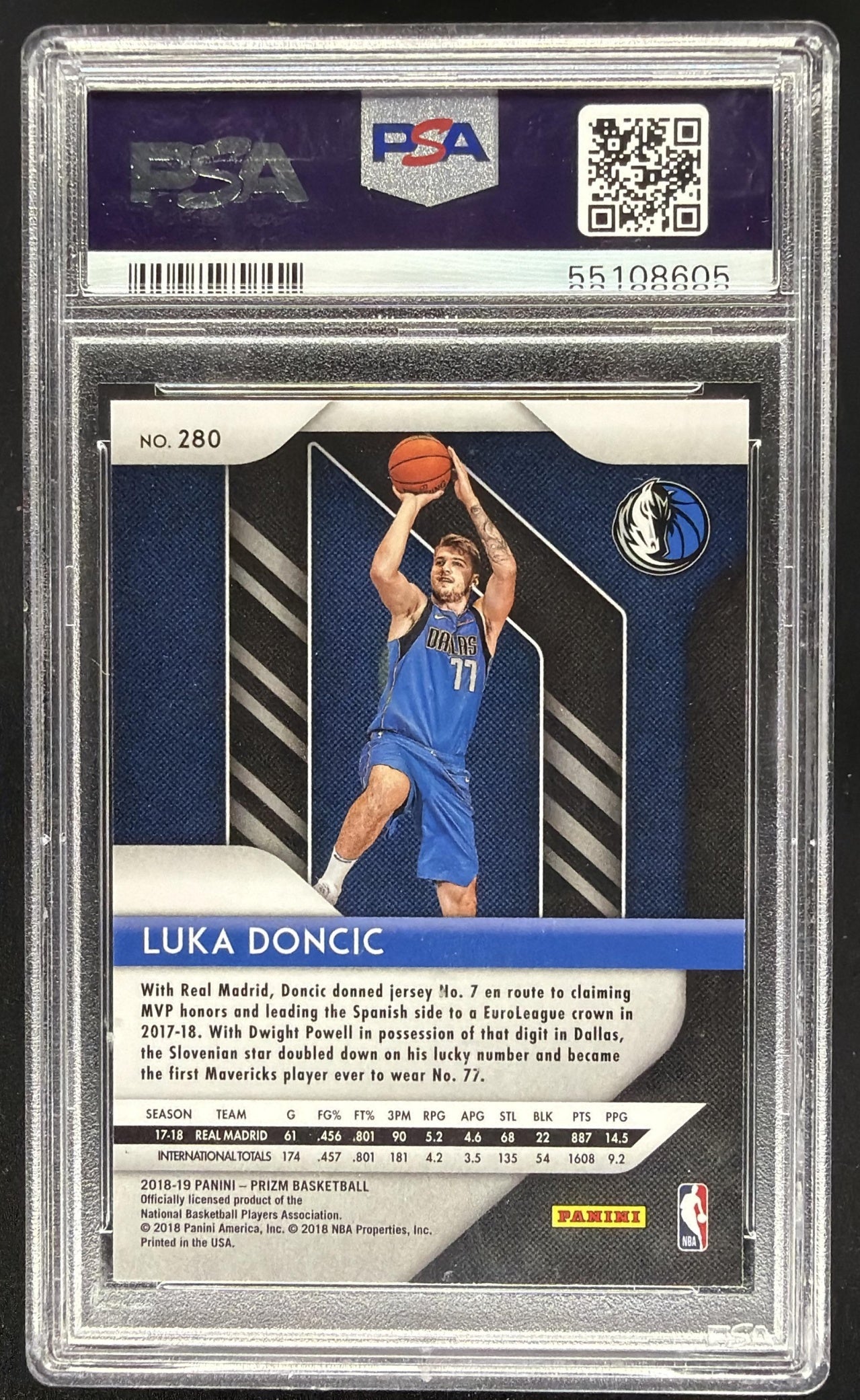 2018-19 Panini Prizm Luka Doncic #280 RC PSA 10