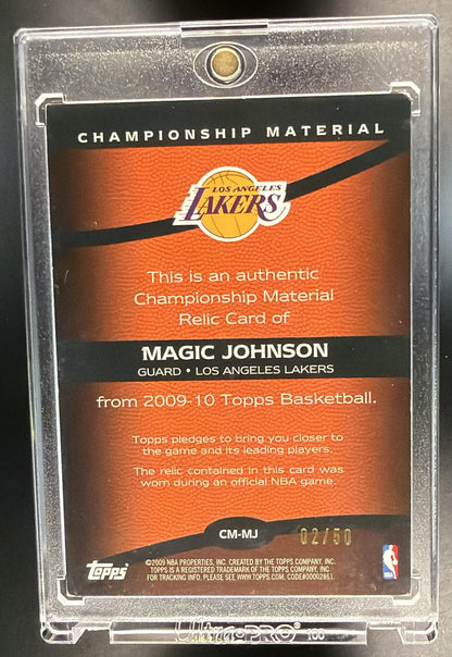 2009-10 Topps Magic Johnson #CM-MJ Championship Materials Patch 2/50
