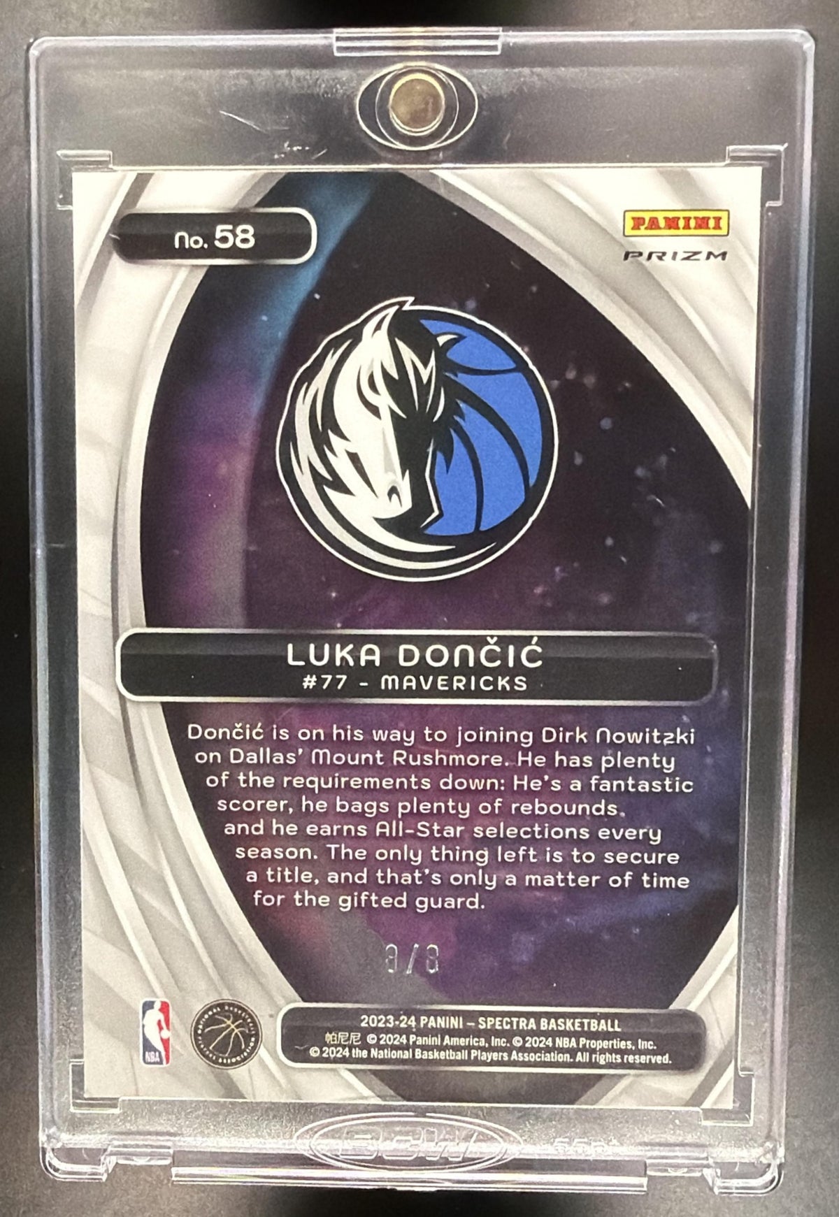 2023-24 Panini Spectra Luka Doncic #58 Titan International Neon Splatter /8