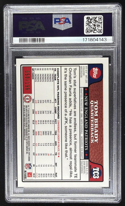 2008 Topps Chrome Tom Brady #TC3 Gold Refractor 50/199 PSA 8