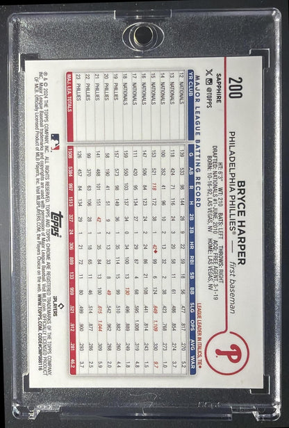 2024 Topps Chrome Sapphire Bryce Harper #200 Image Variations