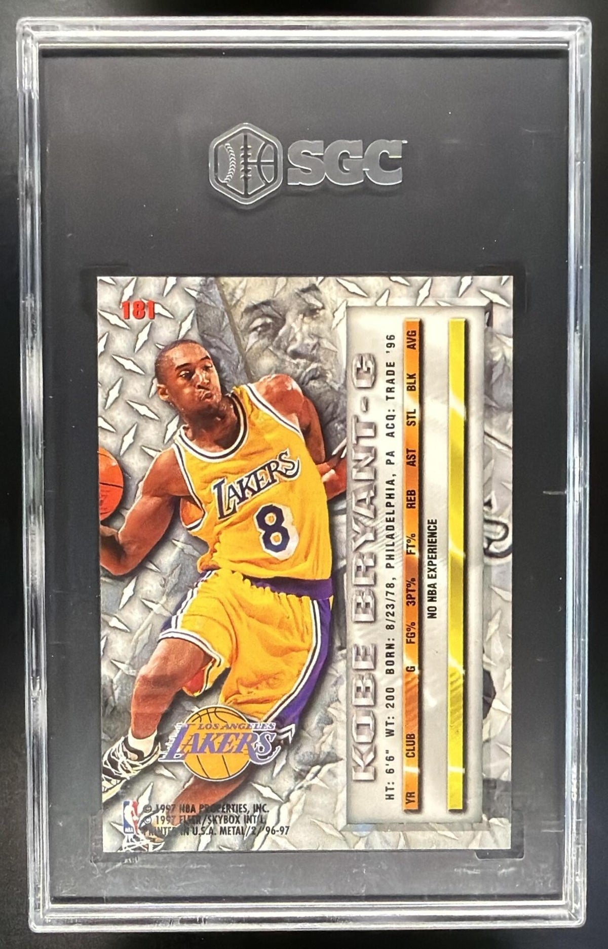 1996-97 Skybox Metal Kobe Bryant #181 RC SGC 9