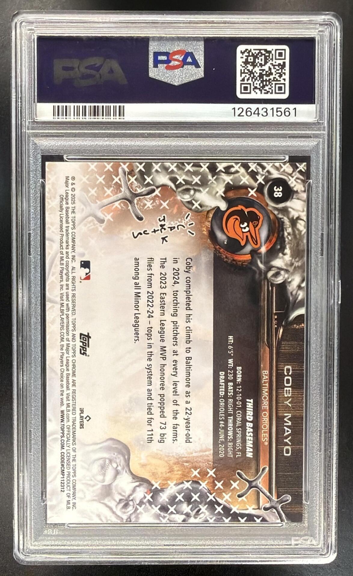 2025 Topps Chrome x Cactus Jack Coby Mayo #38 RC PSA 10