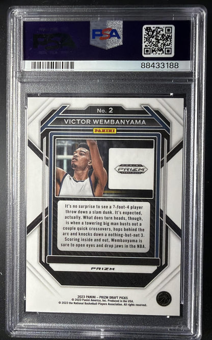 2023-24 Panini Prizm Draft Picks Victor Wembanyama #2 Red Ice RC PSA 10