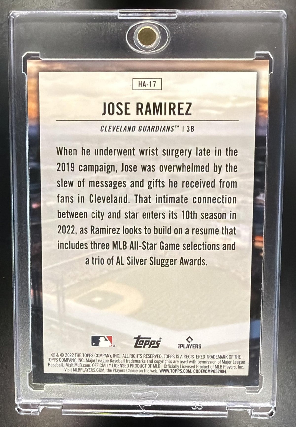 2022 Topps Jose Ramirez #HA-17 Home Field Advantage