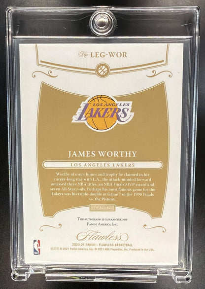 2020-21 Panini Flawless James Worthy #LEG-WOR Legendary Scripts 13/25 Auto