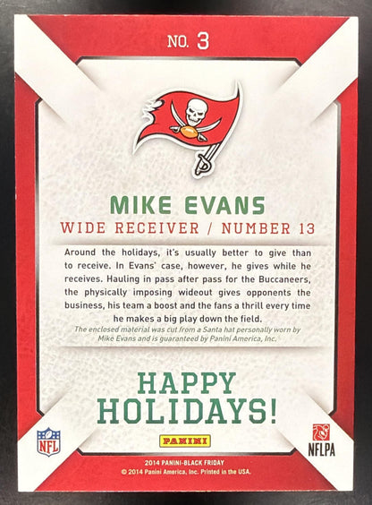 2014 Panini Black Friday Mike Evans #3 Happy Holidays Lava Flow