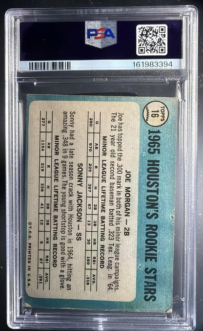 1965 Topps Houston Rookie Stars Joe Morgan Sonny Jackson RC #16 RC PSA 3