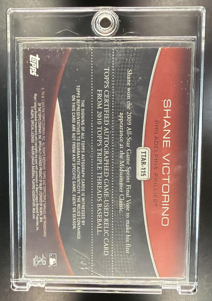 2010 Topps Triple Threads Shane Victorino #TTAR-115 Auto Relics /18 MEM