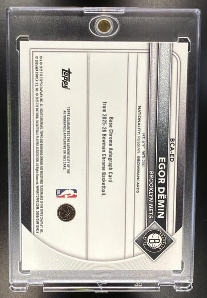 2025-26 Bowman Egor Demin #BCA-ED Chrome Auto Gold Geometric Refractor 3/50 RC