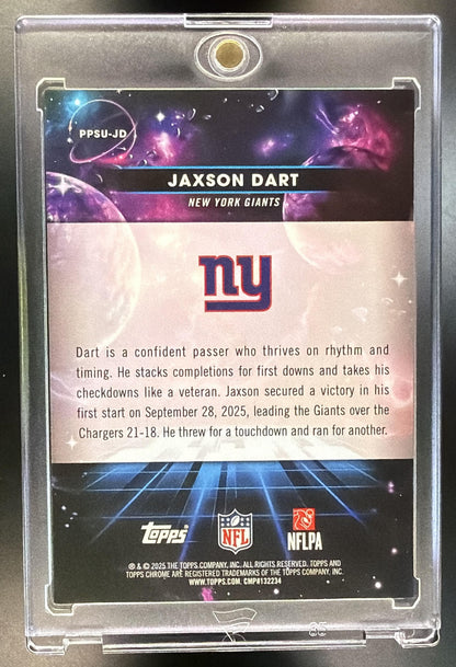2025 Topps Cosmic Chrome Jaxson Dart #PPSU-JD Planetary Pursuit Sun RC Giants