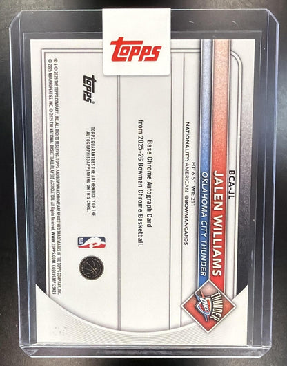 2025 Bowman Sapphire Jalen Williams #BCA-JL Chrome Auto Gold Refractor 24/50