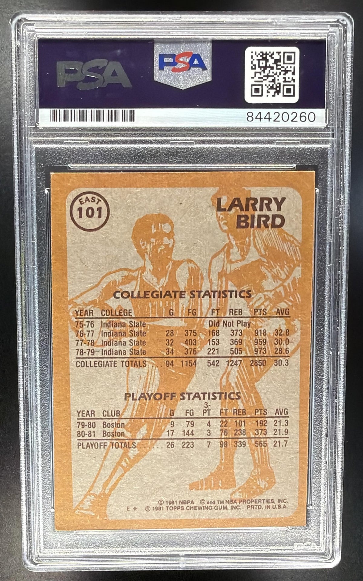 1981-82 Topps Larry Bird #101 IP Auto PSA 9
