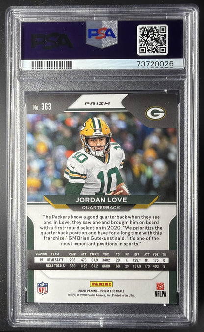 2020 Panini Prizm Jordan Love #363 Light Blue RC PSA 10