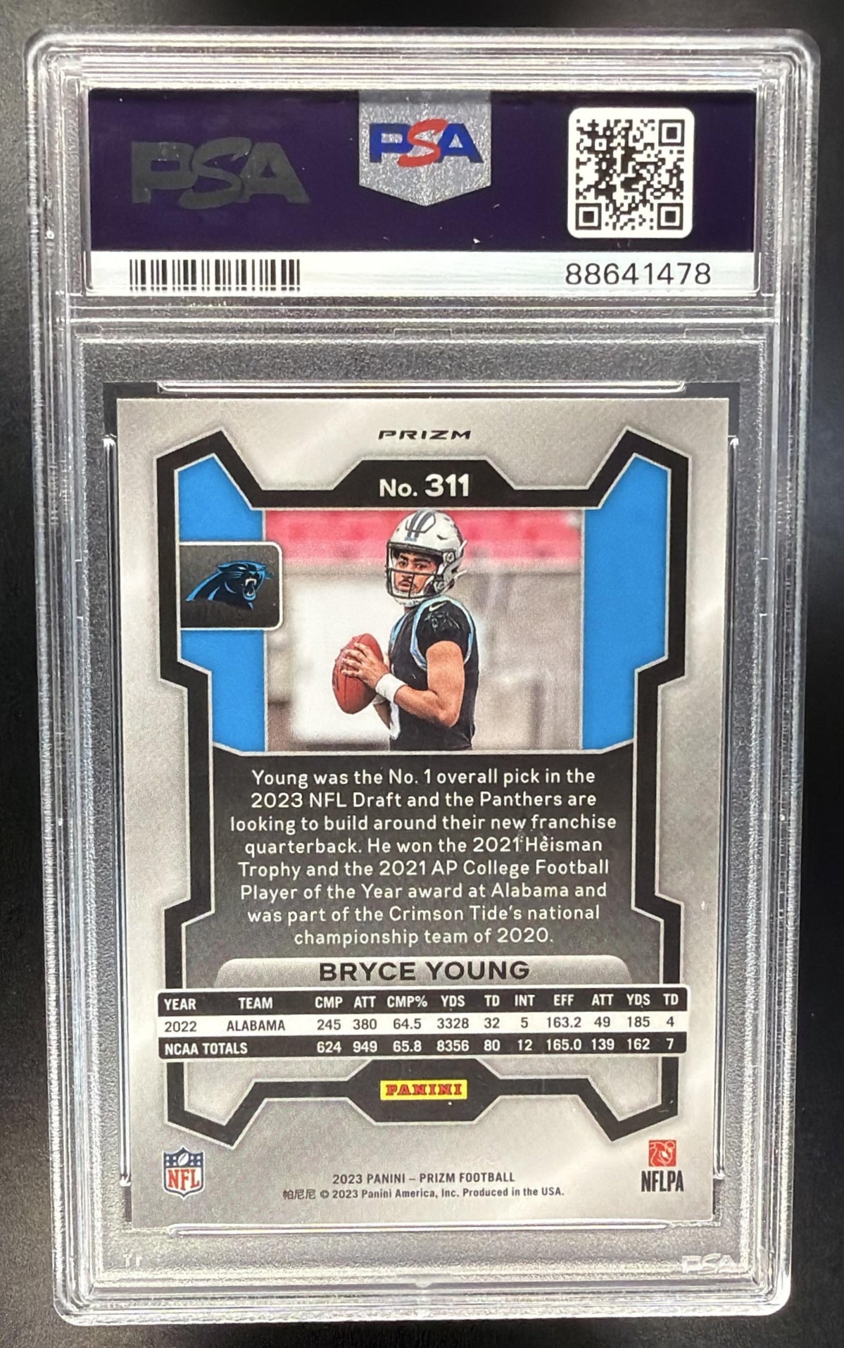 2023 Panini Prizm Bryce Young #311 Silver RC PSA 10