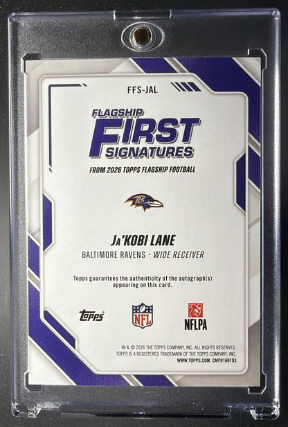 2026 Topps Ja'Kobi Lane #FFS-JAL First Signatures RC Auto