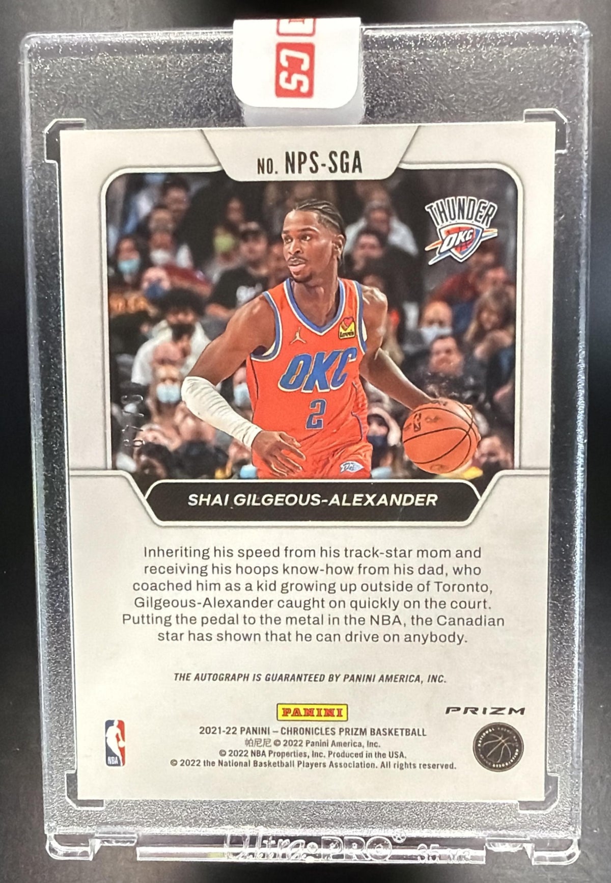 2021 Panini Chronicles Shai Gilgeous-Alexander #NPS-SGA National Pride Signatures /49 Auto