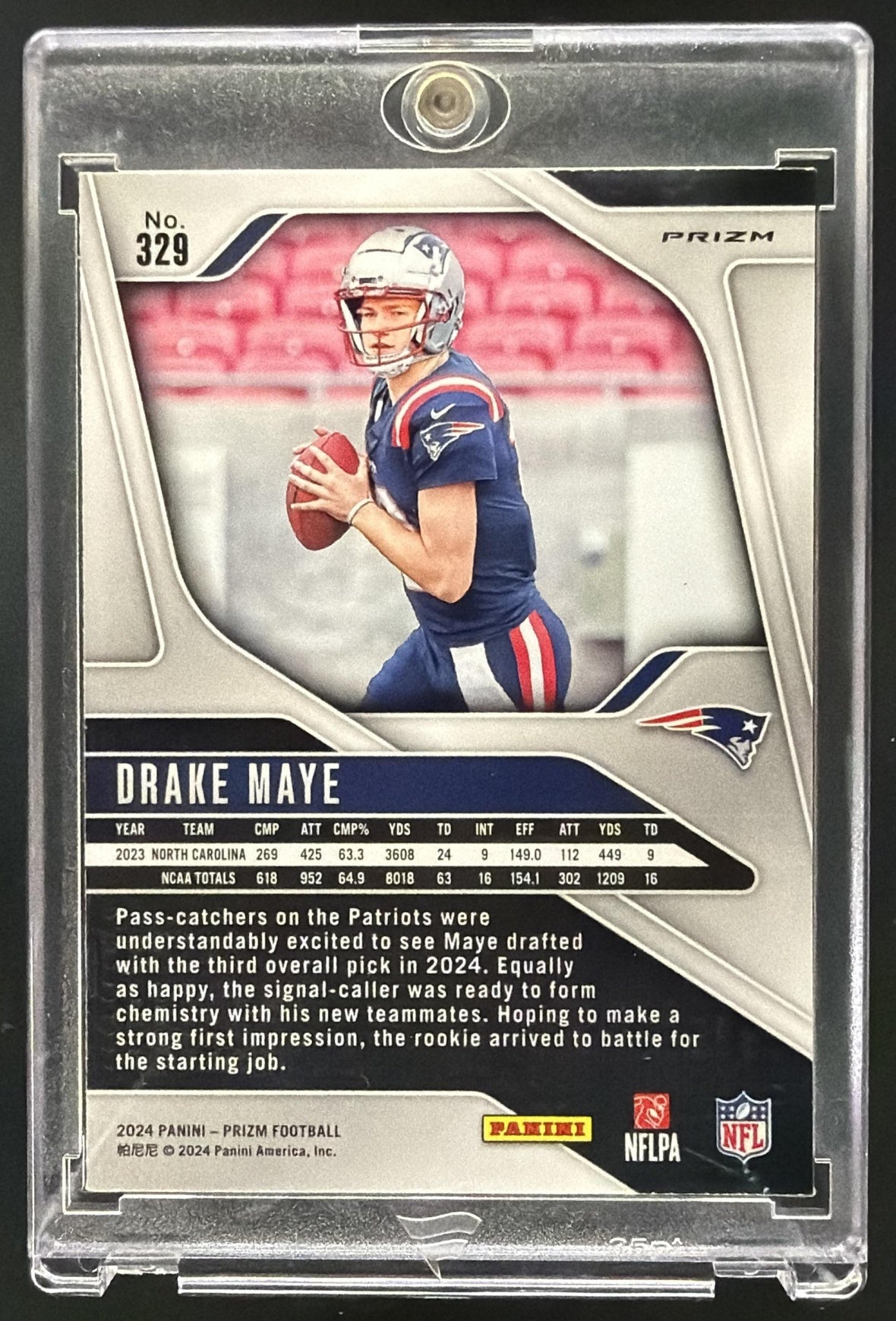 2024 Panini Prizm Drake Maye #329 Silver RC