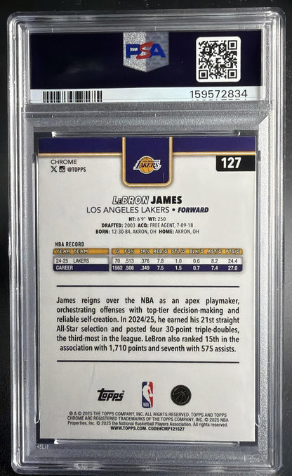 2025-26 Topps Chrome LeBron James #127 Negative Refractor PSA 10