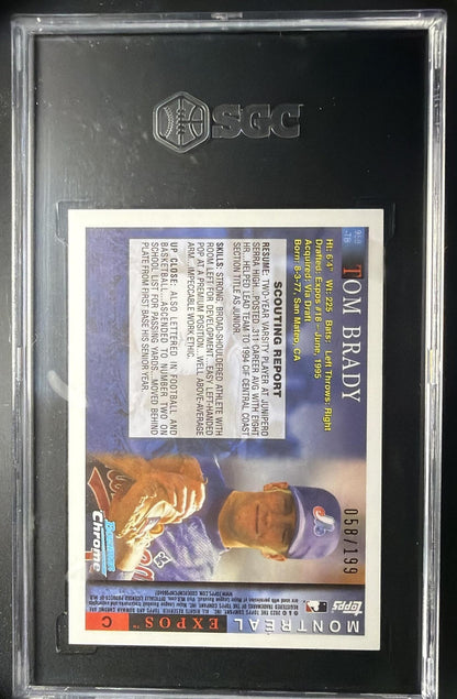 2023 Bowman Draft Tom Brady #95B-TB 1995 Dream Picks Aqua Lava Refractor /199 SGC 9