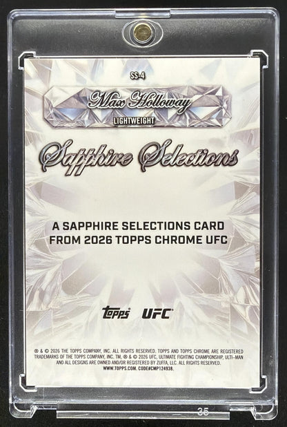 2026 Topps Chrome Sapphire UFC Max Holloway #SS-4 Selections Red 5/5