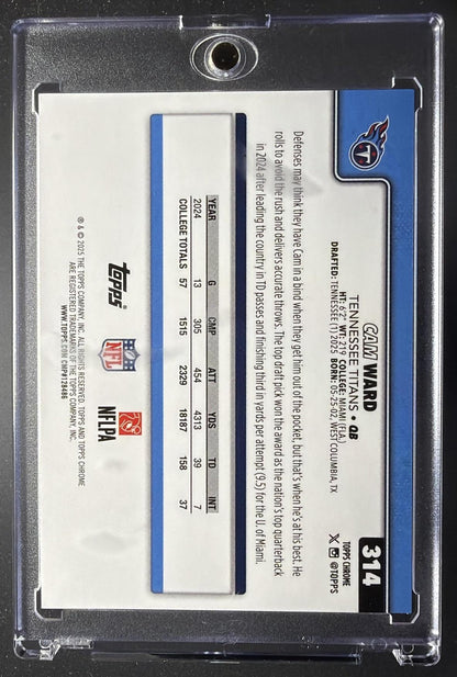 2025 Topps Chrome Cam Ward #314 Rookie Image Variation SP RC