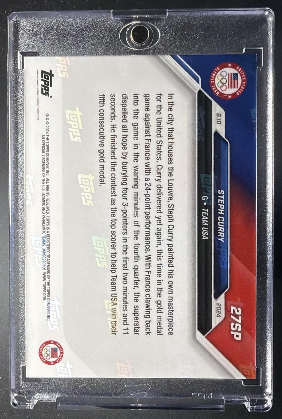 2024 Topps Now Olympic/Paralympic Games Steph Curry #27SP