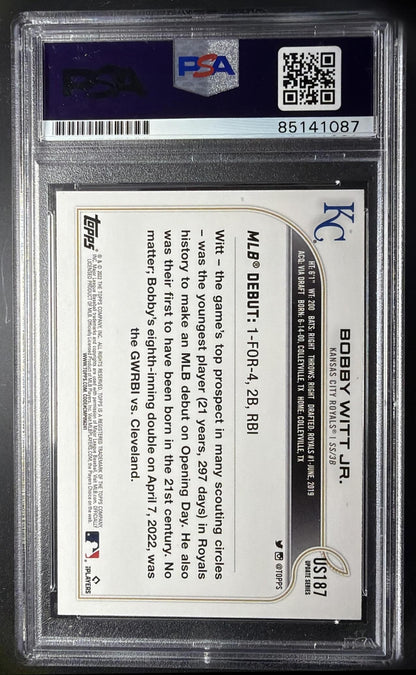 2022 Topps Update Bobby Witt Jr. #US187 Vintage Stock /99 RC PSA 8