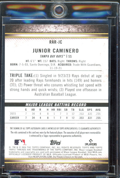 2024 Triple Threads Junior Caminero Jersey Auto 19/35 RC